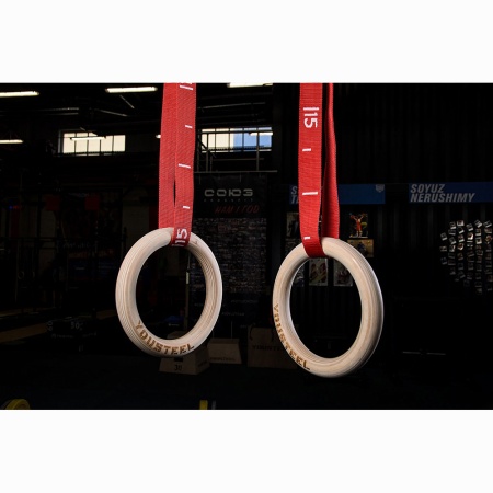 Купить Кольца гимнастические 32 мм красные стропы в Кудымкаре 